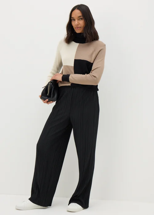 Et Vous Black Plisse Wide Leg Trousers - 8 Image 1