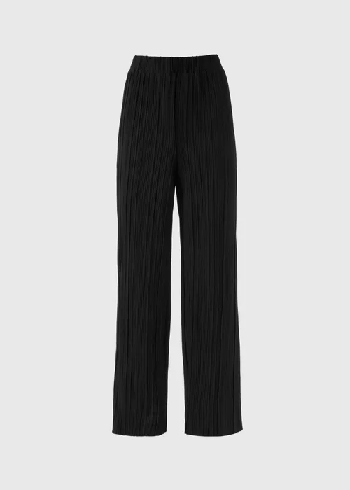 Et Vous Black Plisse Wide Leg Trousers - 8 Image 4