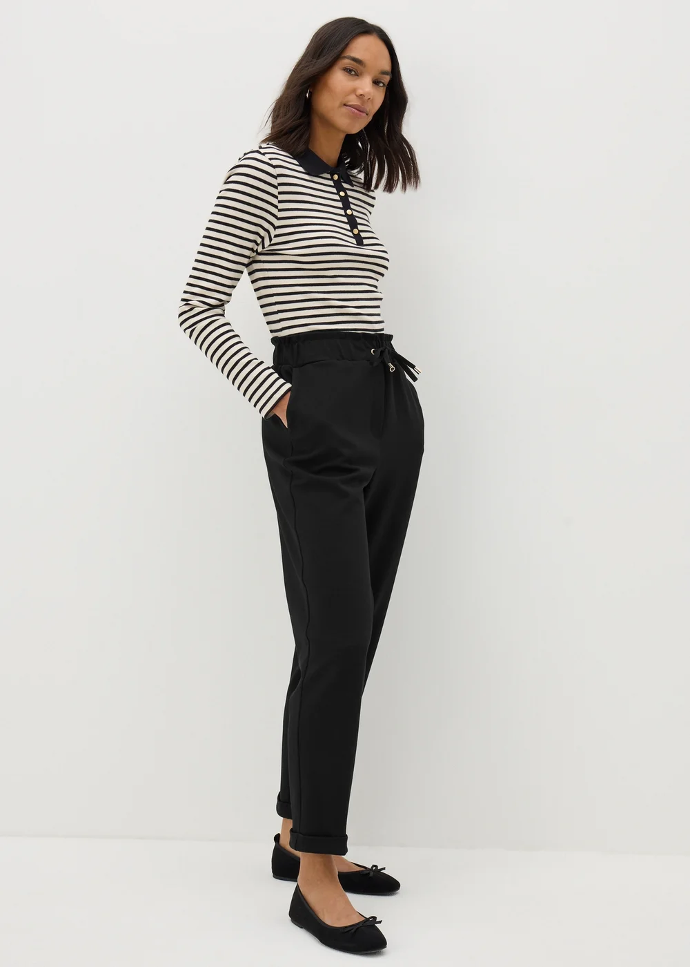 Et Vous Black Tapered Ponte Trousers - 10 Image 1