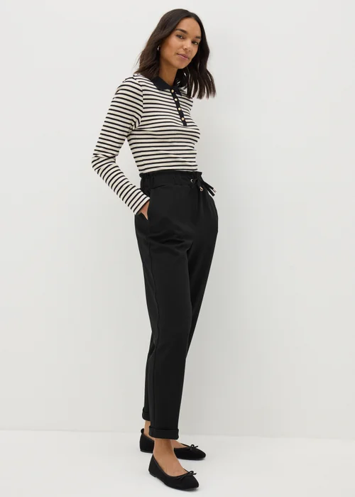 Et Vous Black Tapered Ponte Trousers - 10 Image 1