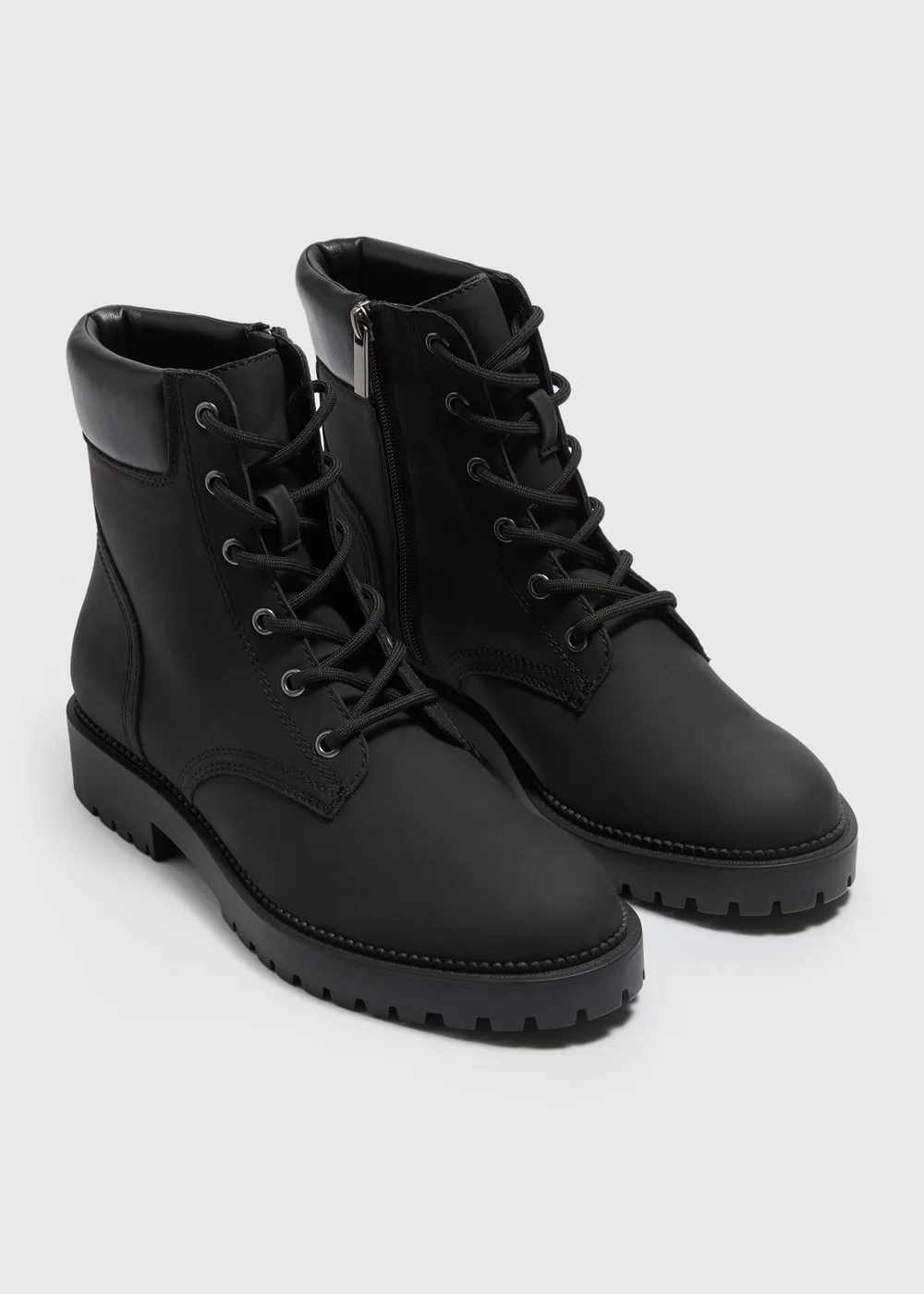Black Lace Up Boots - Size 3 Image 1