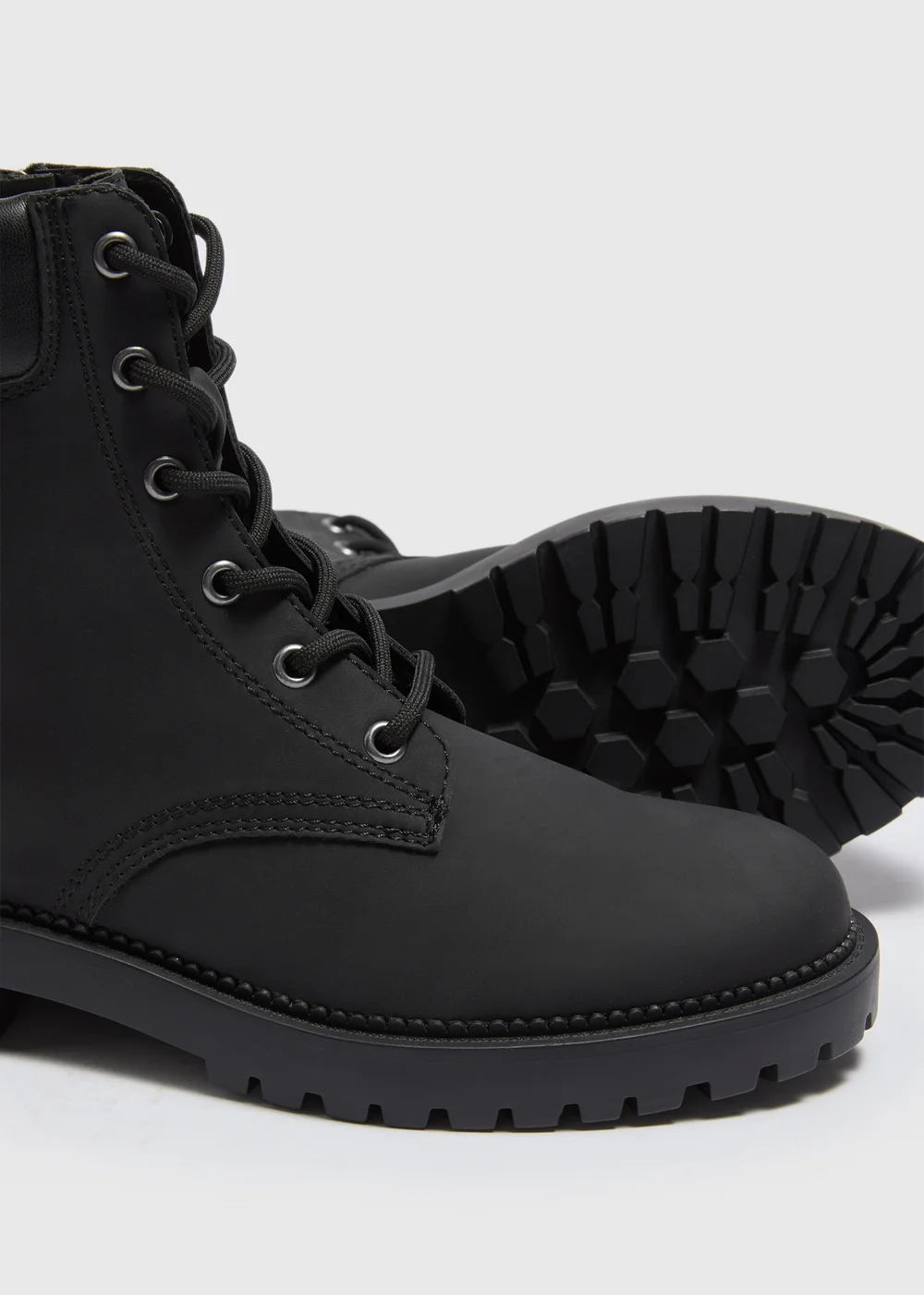 Black Lace Up Boots - Size 3 Image 2