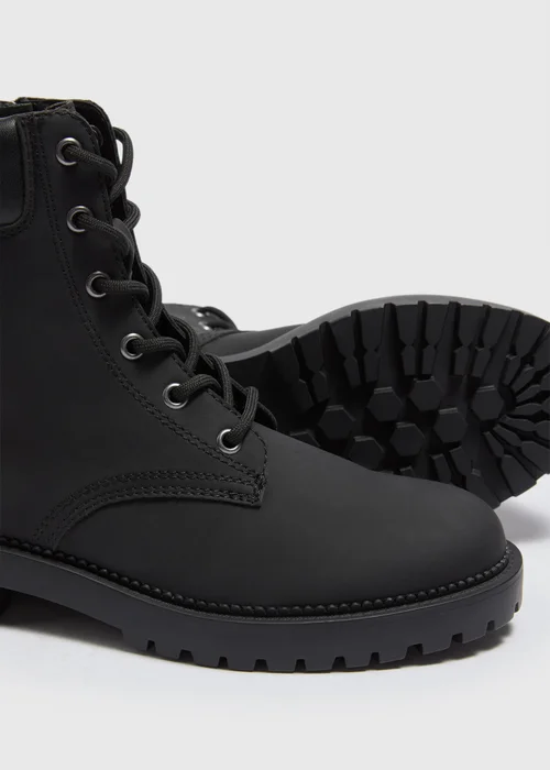 Black Lace Up Boots - Size 3 Image 2