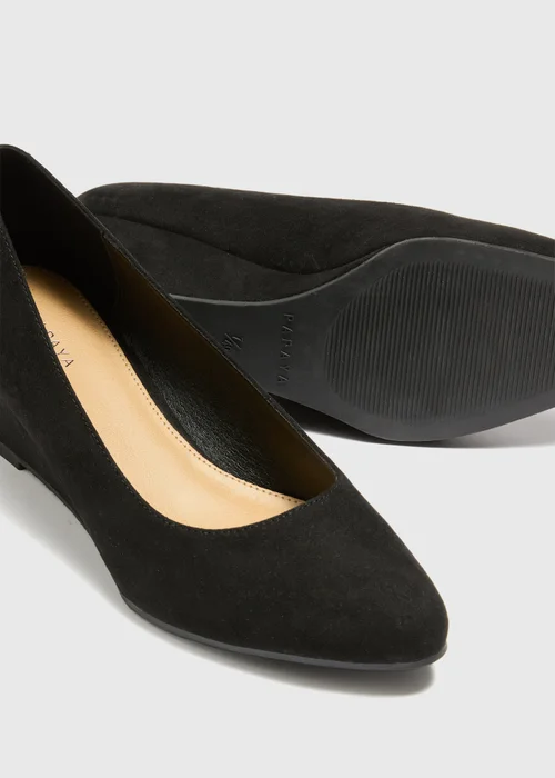 Black Wedge Court Heels - 6 Image 2