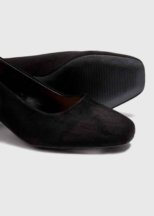 Black Block Court Heels - Size 3 Image 2