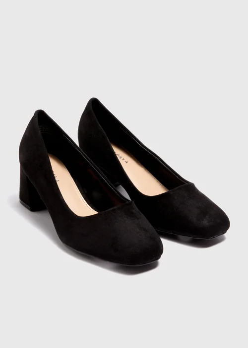 Black Block Court Heels - Size 3 Image 1