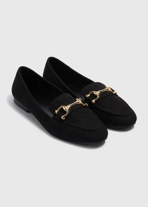Black Gold Metal Bar Loafers - 6 Image 1
