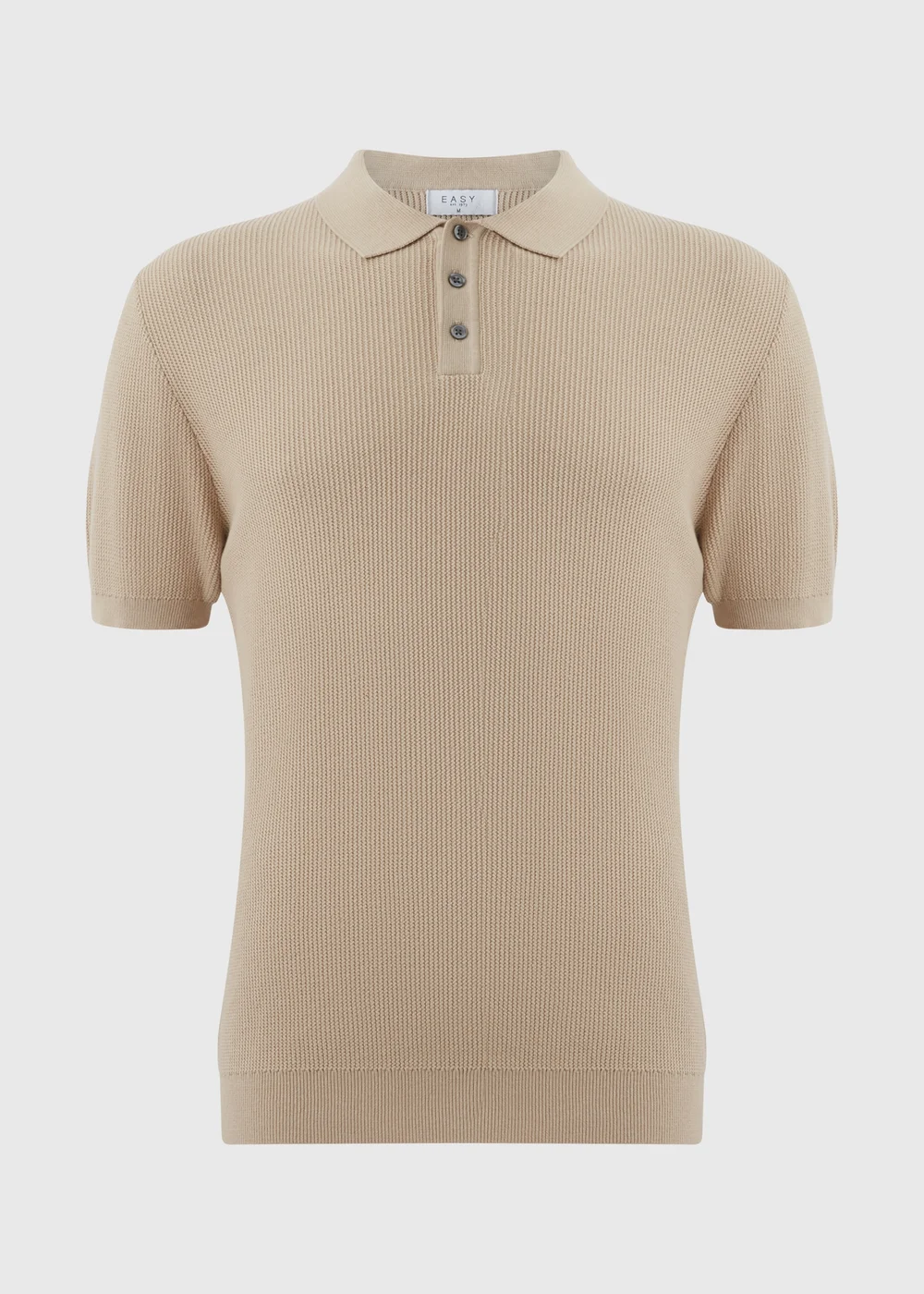 Stone Textured Knitted Polo Shirt - S Image 4