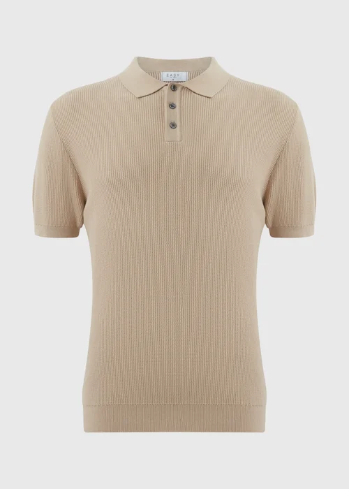 Stone Textured Knitted Polo Shirt - S Image 4