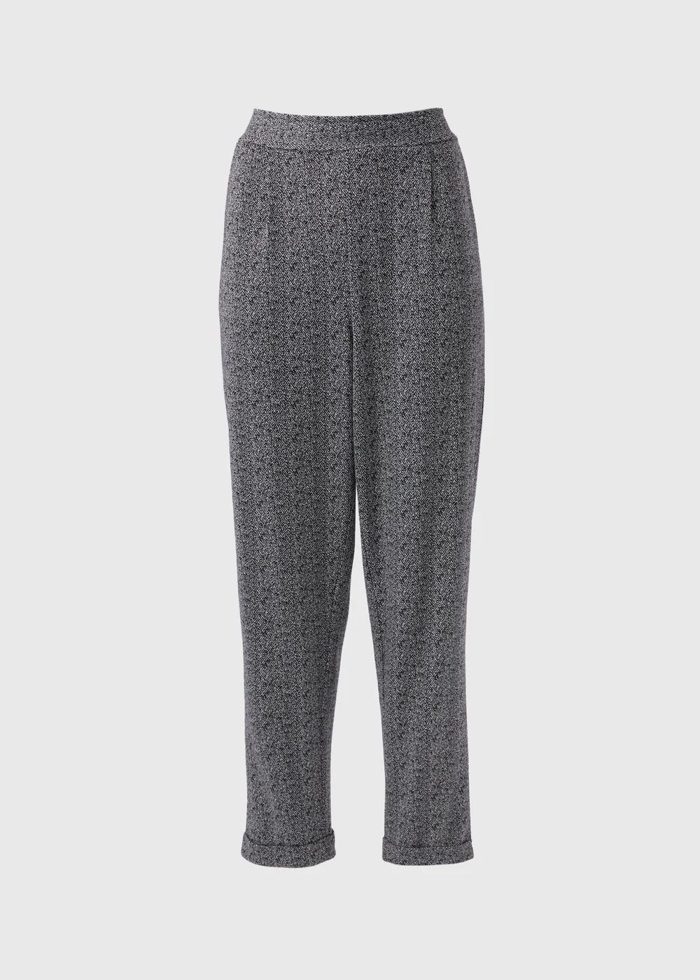 Black Monochrome Tapered Ponte Trousers - 8 Image 3