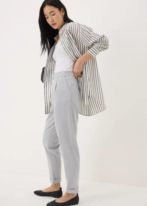 Grey Tapered Ponte Trousers - 8 Image 2