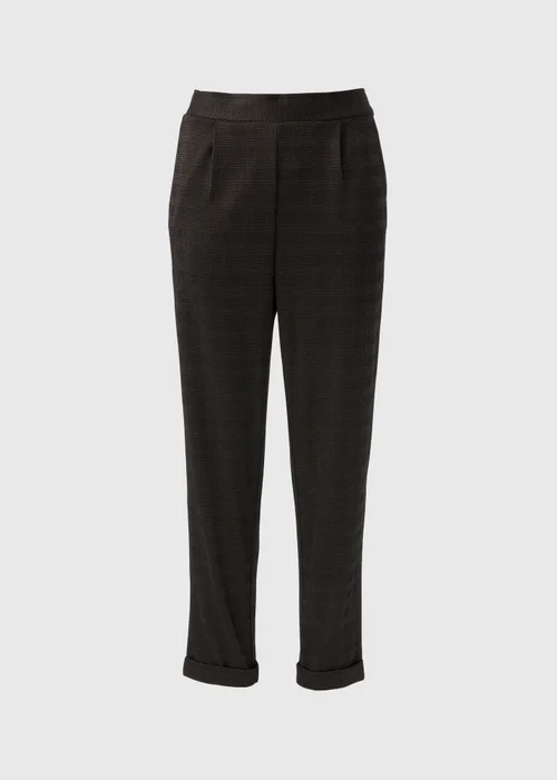 Brown Check Ponte Tapered Trousers - 8 Image 3