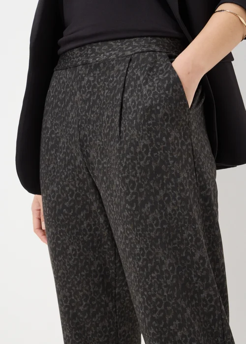 Brown Animal Tapered Ponte Trousers - Size 28 Image 2