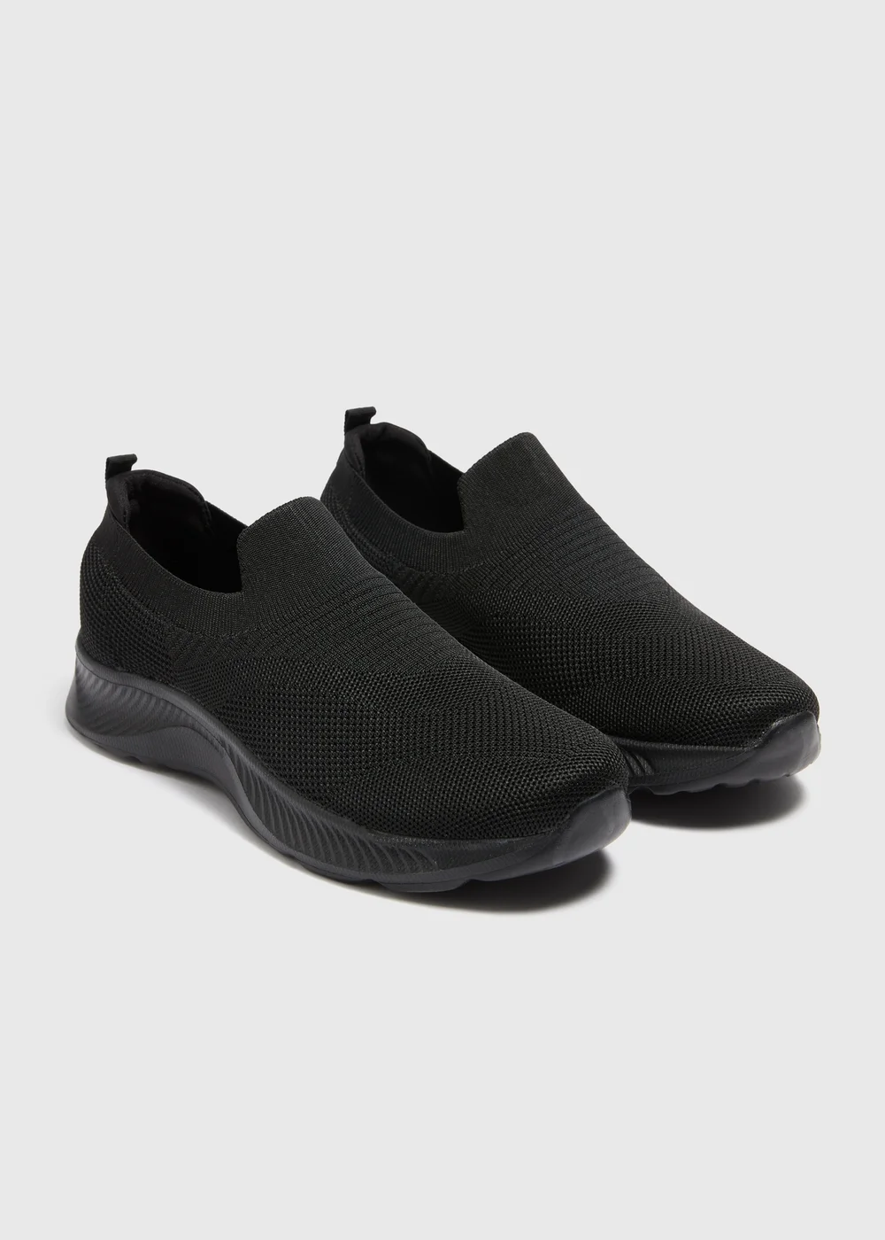 Black Knitted Slip On Trainers - 3 Image 1