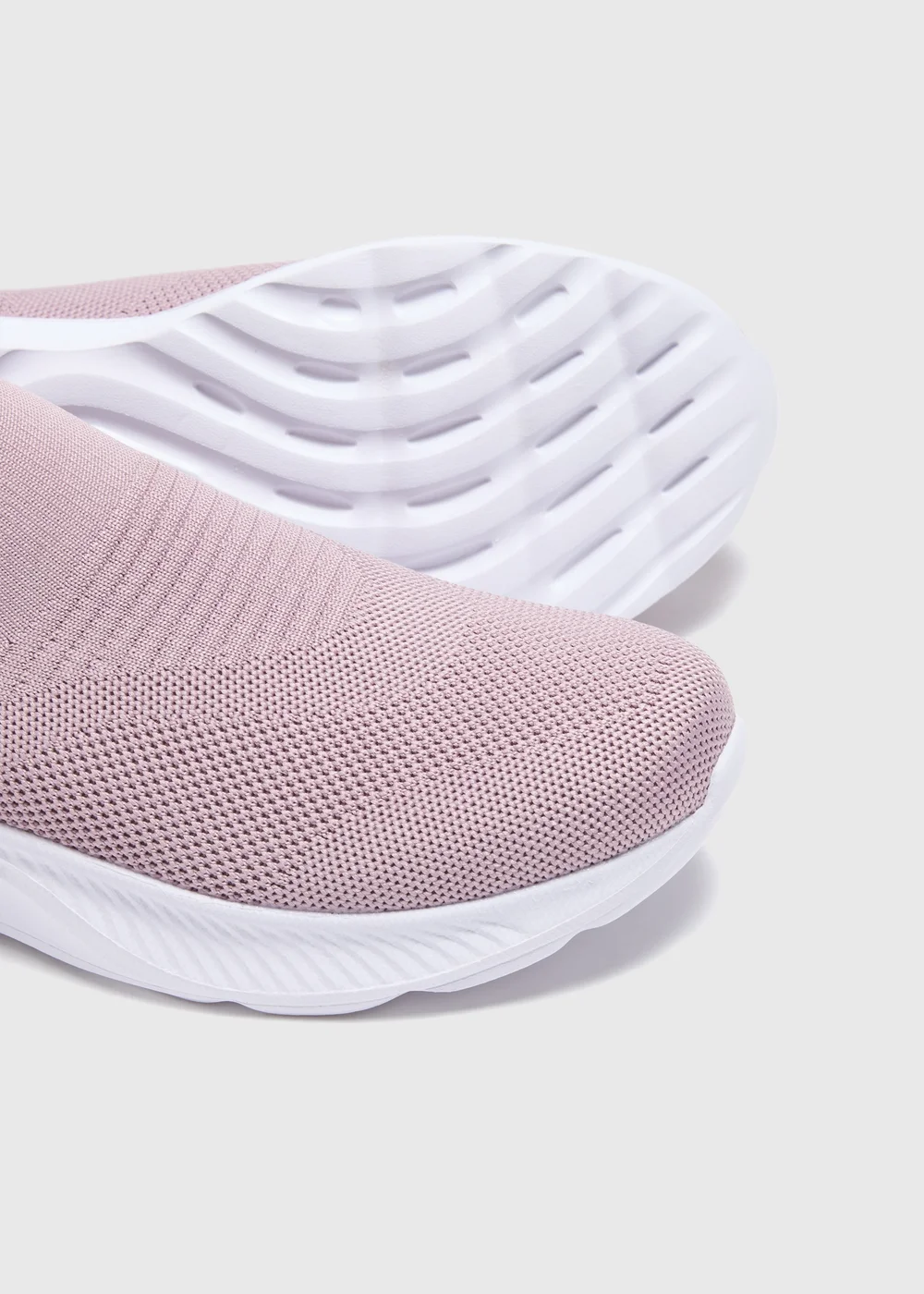 Pink Knit Slip On Trainers - 6 Image 2