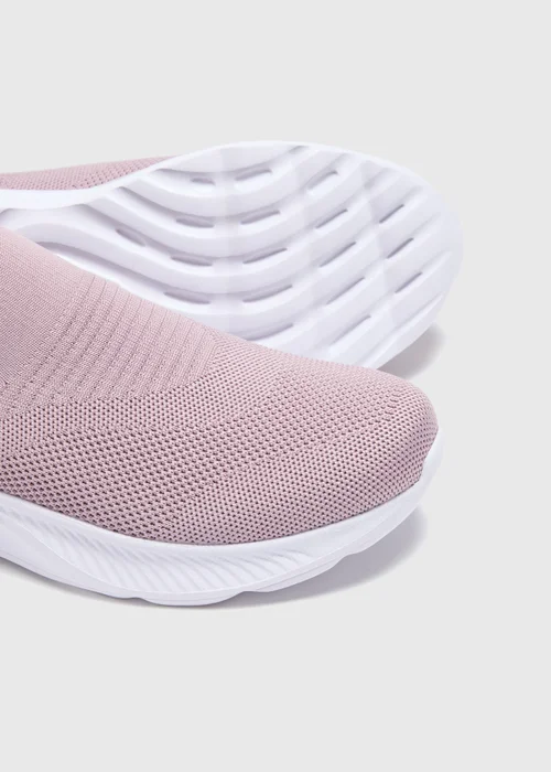 Pink Knit Slip On Trainers - 6 Image 2