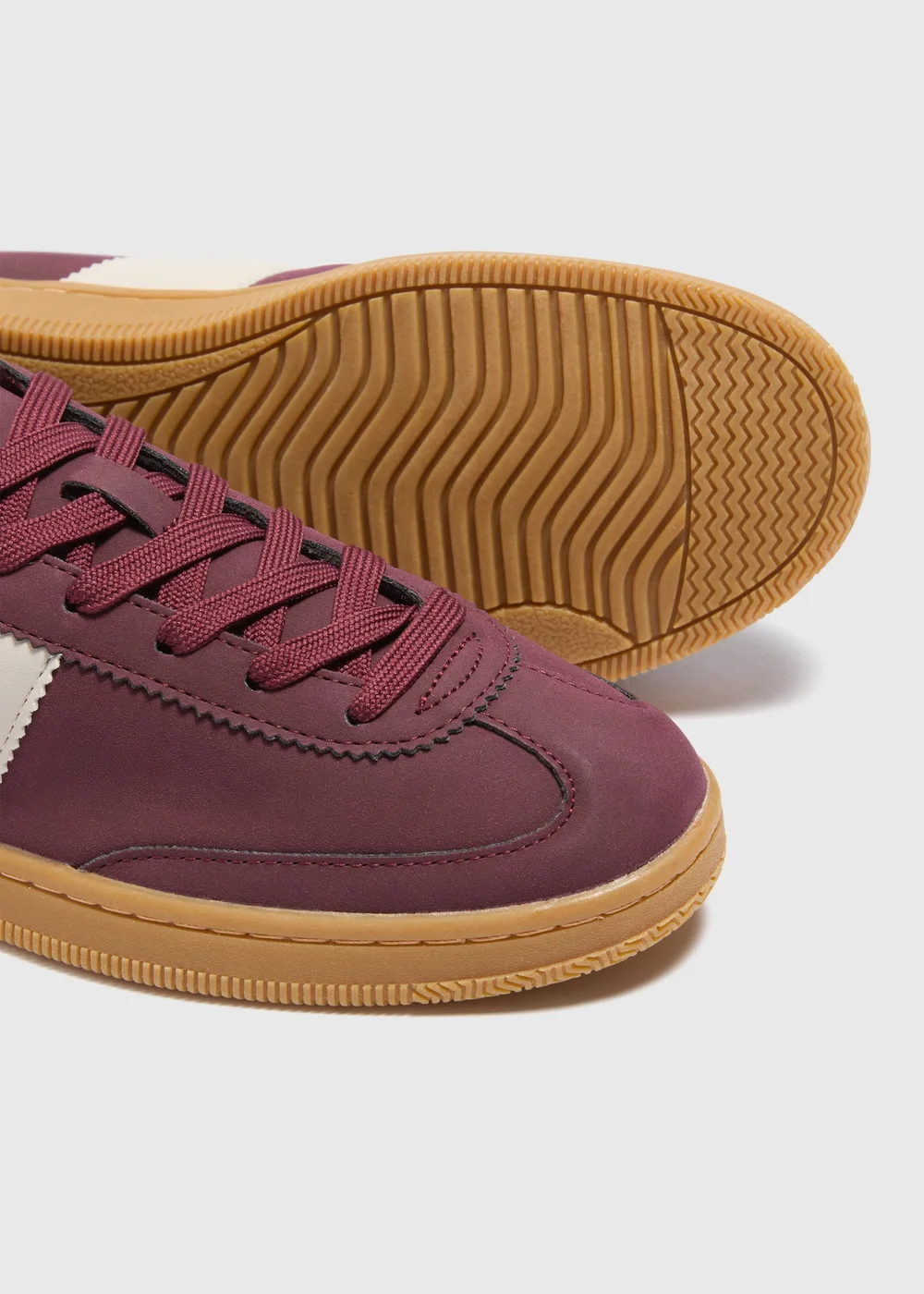 Burgundy Retro Trainers - 3 Image 2