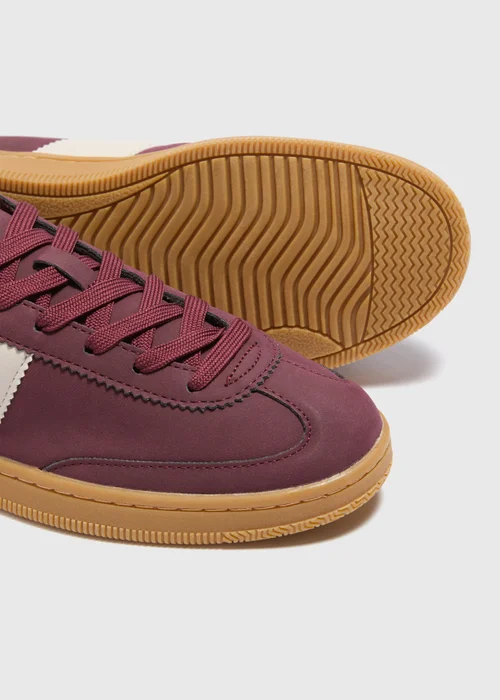 Burgundy Retro Trainers - 3 Image 2