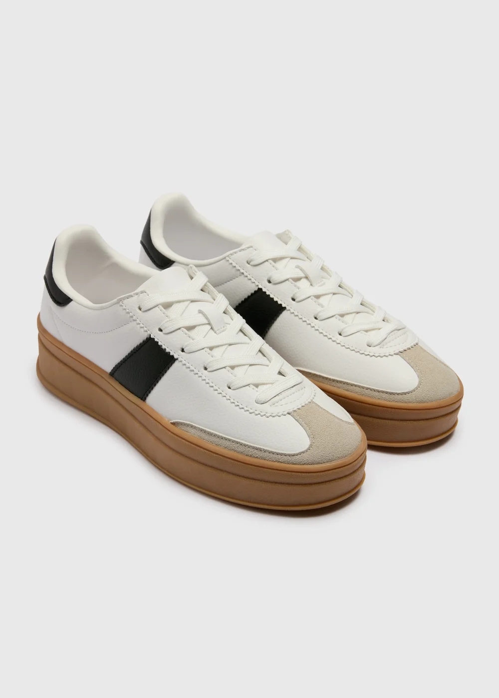 White Retro Platform Trainers - Size 3 Image 1
