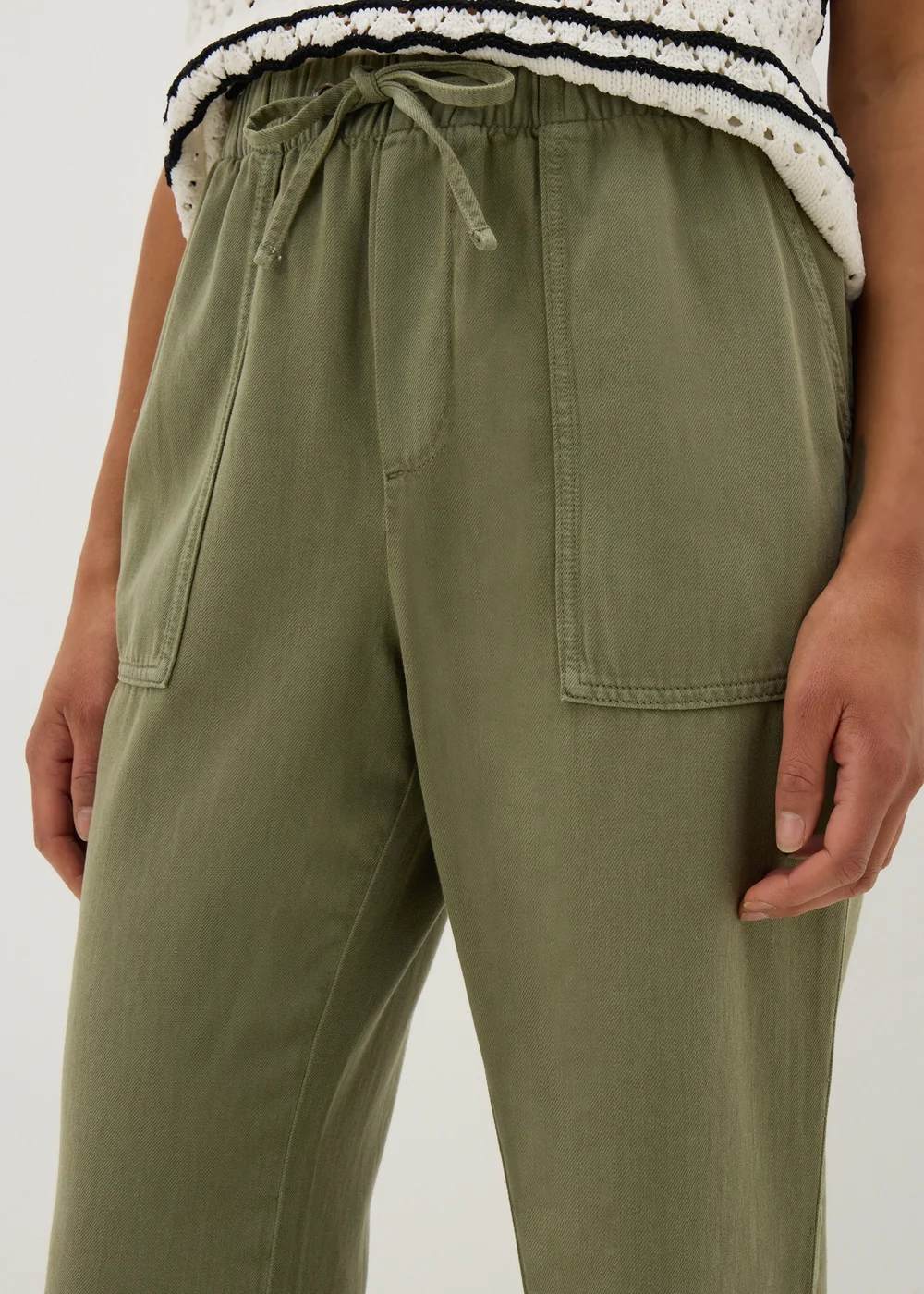 Khaki Utility Tapered Trousers - 8 Image 3