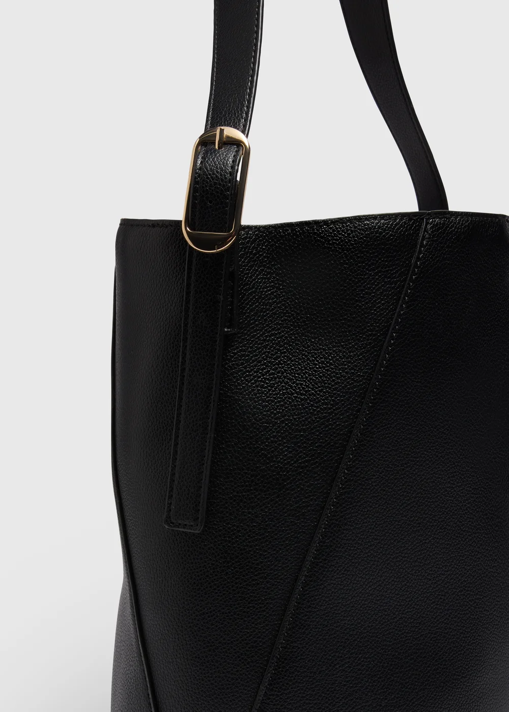 Black Bucket Tote Bag - One Size Image 3