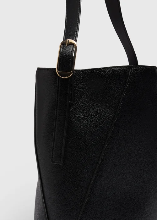 Black Bucket Tote Bag - One Size Image 3