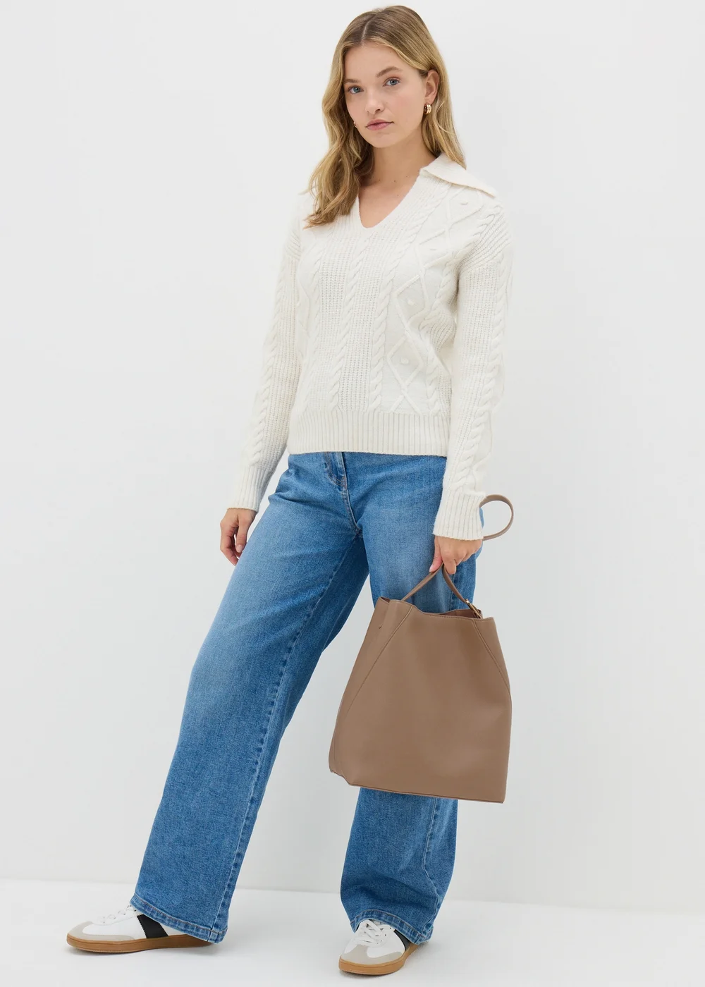 Tan Bucket Tote Bag - One Size Image 2