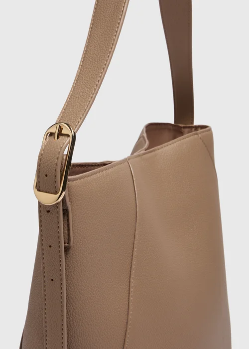 Tan Bucket Tote Bag - One Size Image 4