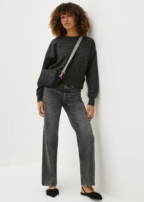 Black Faux Leather Camera Bag - One Size Image 2