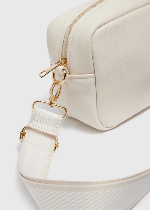 Cream Faux Leather Camera Bag - One Size Image 4