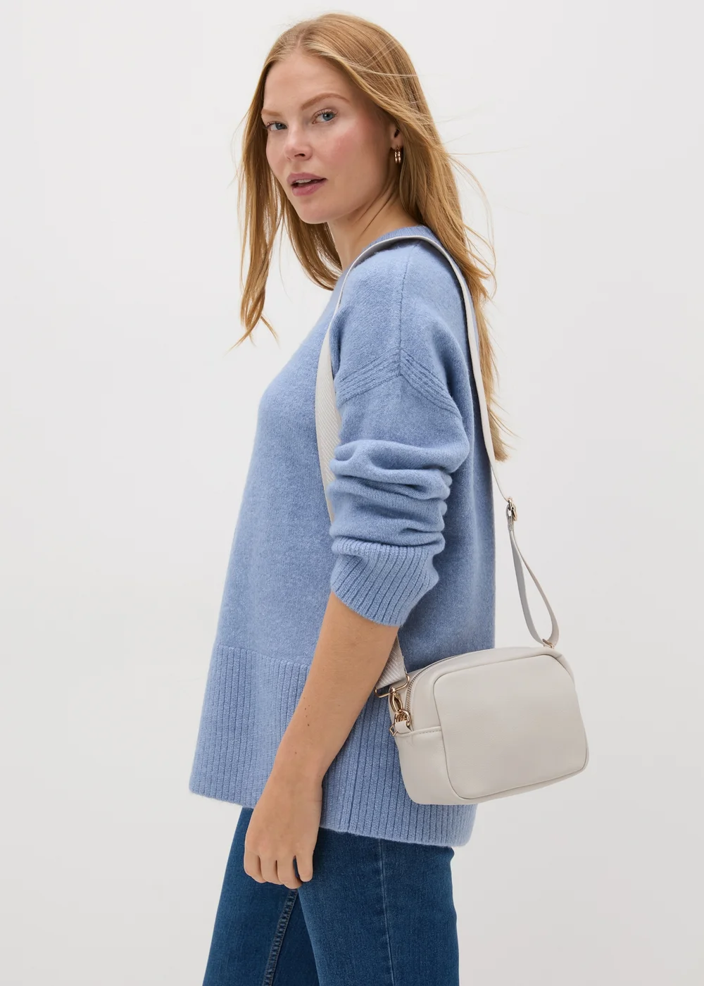 Cream Faux Leather Camera Bag - One Size Image 1