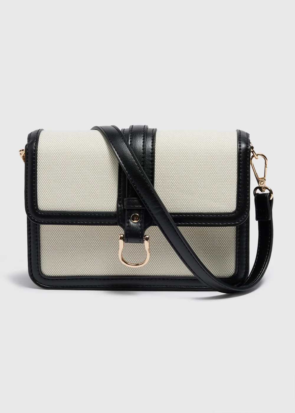 Black Canvas Crossbody Bag - One Size Image 3
