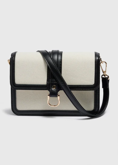 Black Canvas Crossbody Bag - One Size Image 3