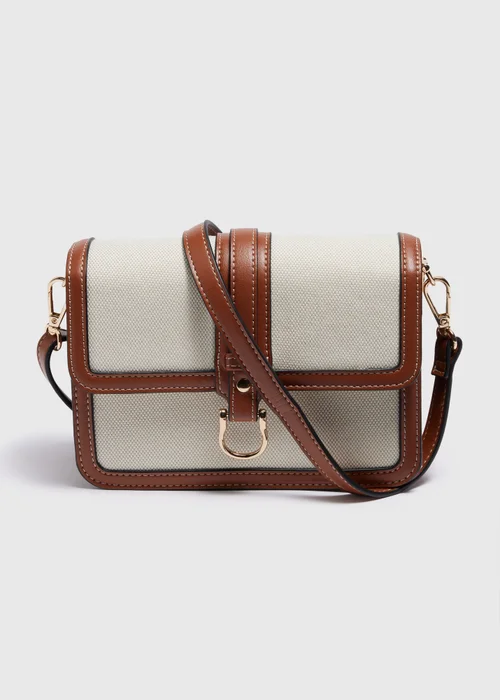 Tan Canvas Crossbody Bag - One Size Image 3