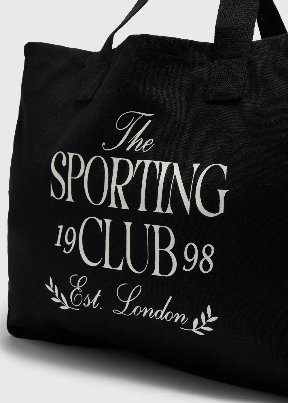 Black Sporting Club Canvas Tote Bag - One Size Image 4