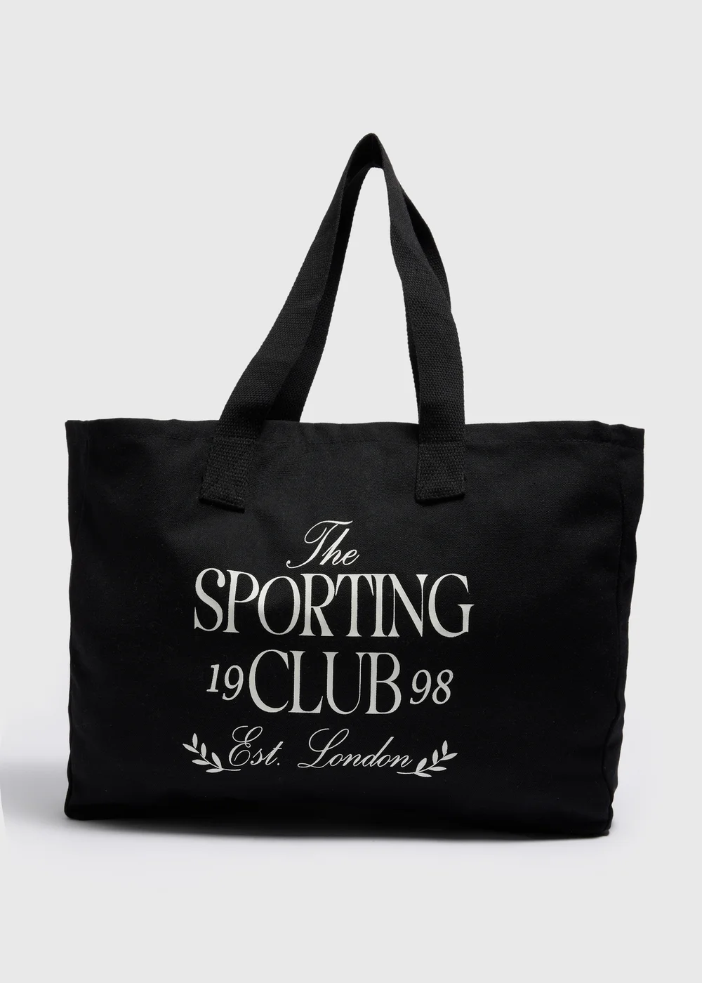 Black Sporting Club Canvas Tote Bag - One Size Image 1