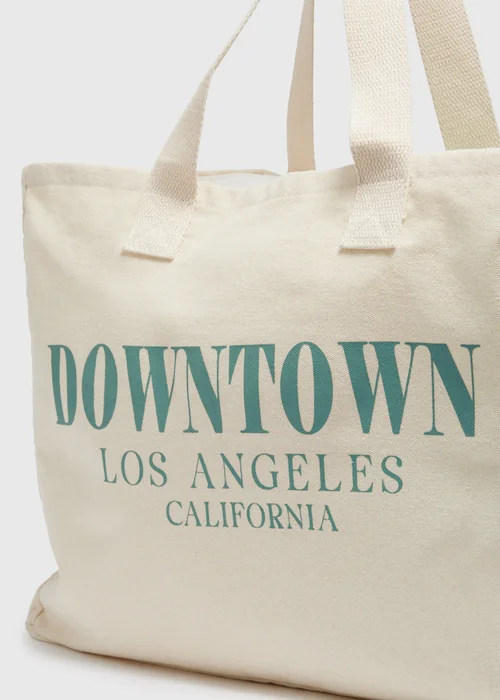 Natural Downtown LA Canvas Tote Bag - One Size Image 4