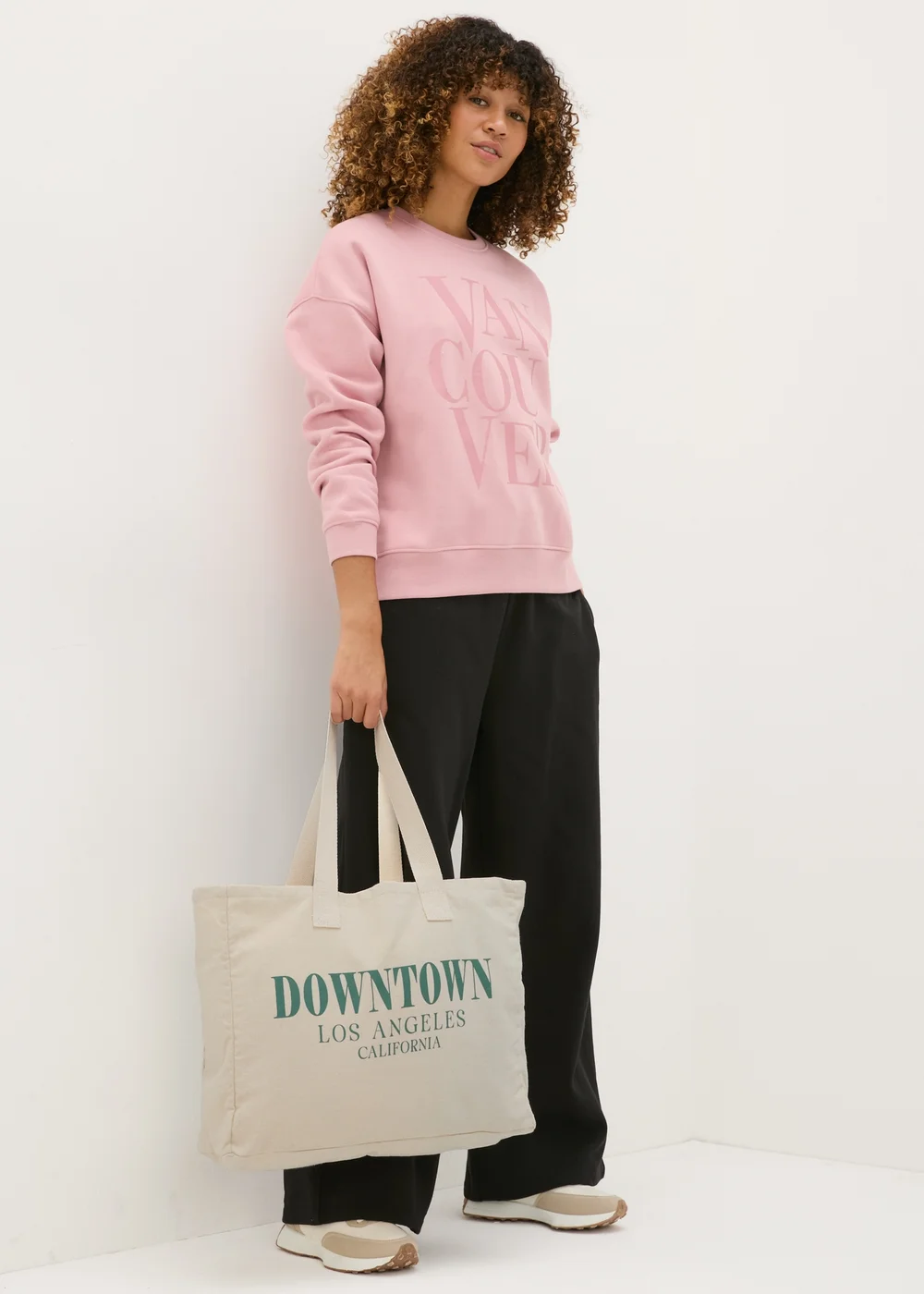 Natural Downtown LA Canvas Tote Bag - One Size Image 3