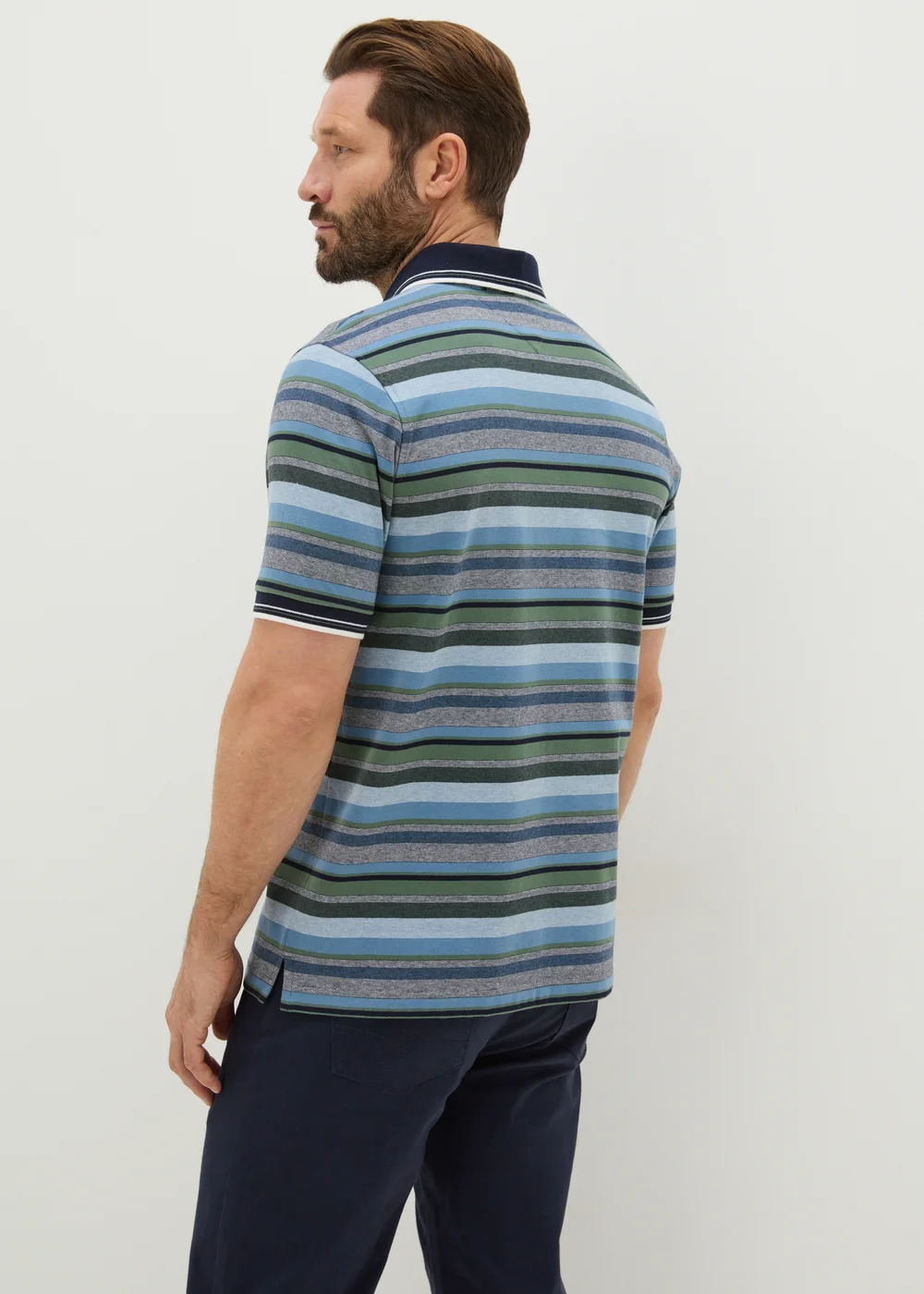 Lincoln Green Stripe Polo Shirt - S Image 3