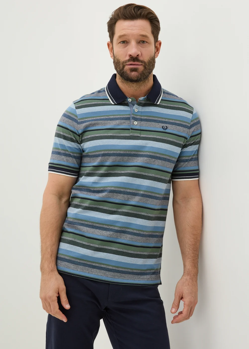 Lincoln Green Stripe Polo Shirt - S Image 1