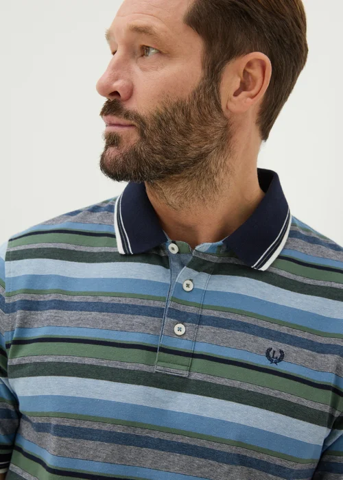 Lincoln Green Stripe Polo Shirt - S Image 2
