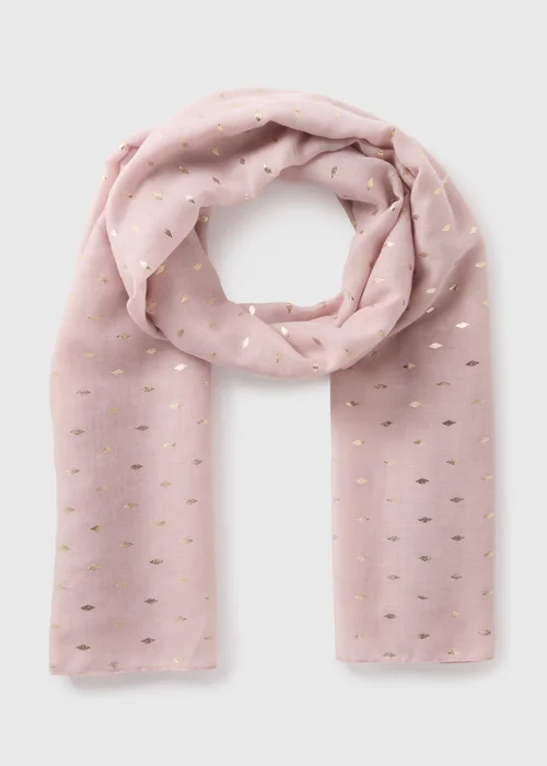 Nude Woven Foil Spot Scarf - One Size Image 1