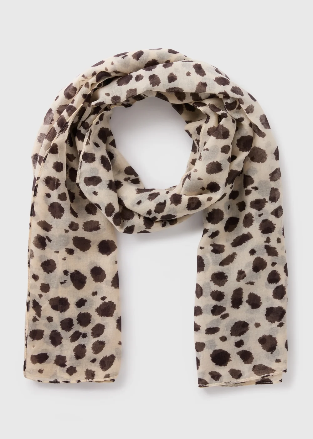 Cream Woven Animal Print Scarf - One Size Image 1