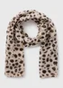 Cream Woven Animal Print Scarf - One Size Image 1