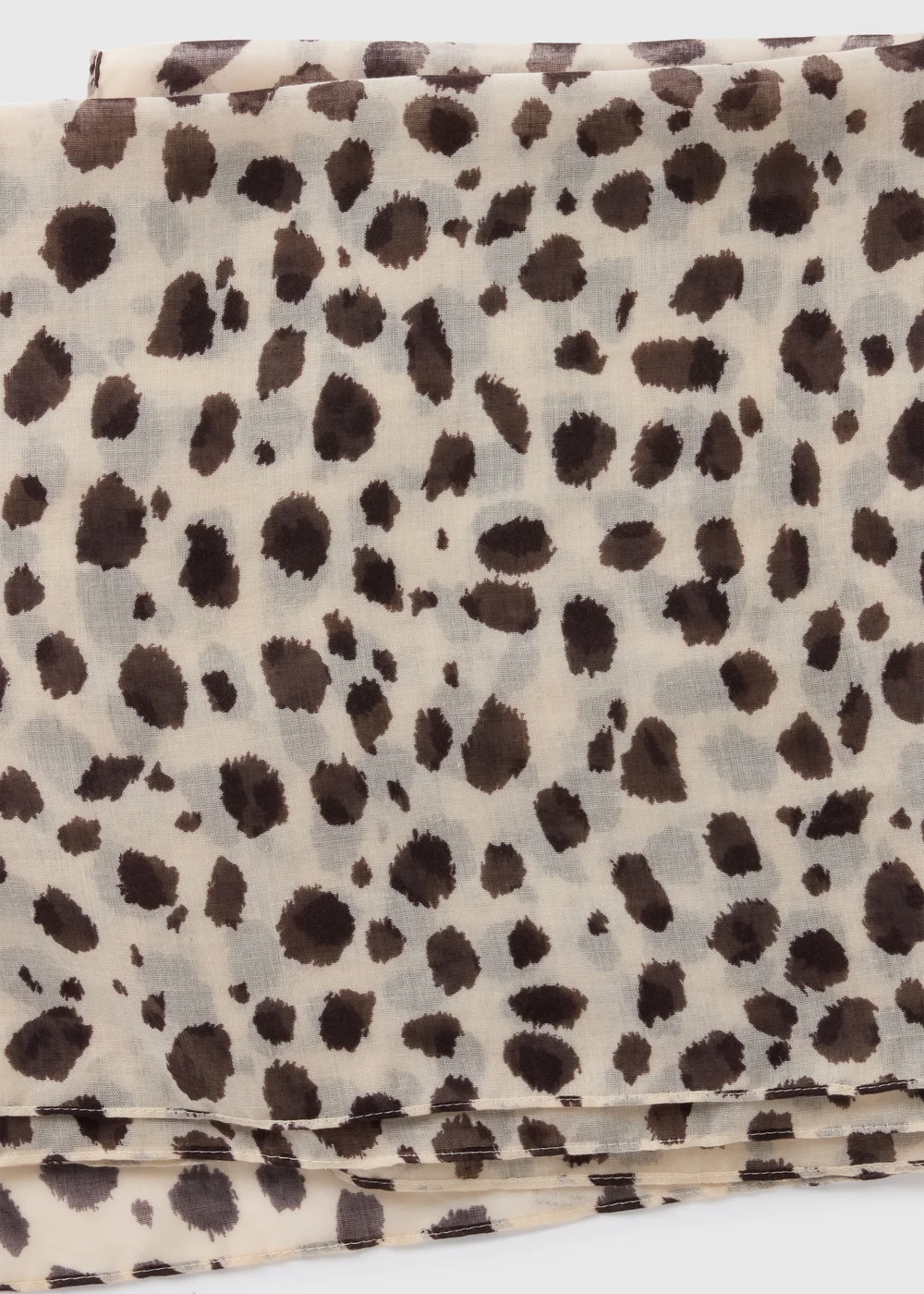 Cream Woven Animal Print Scarf - One Size Image 2