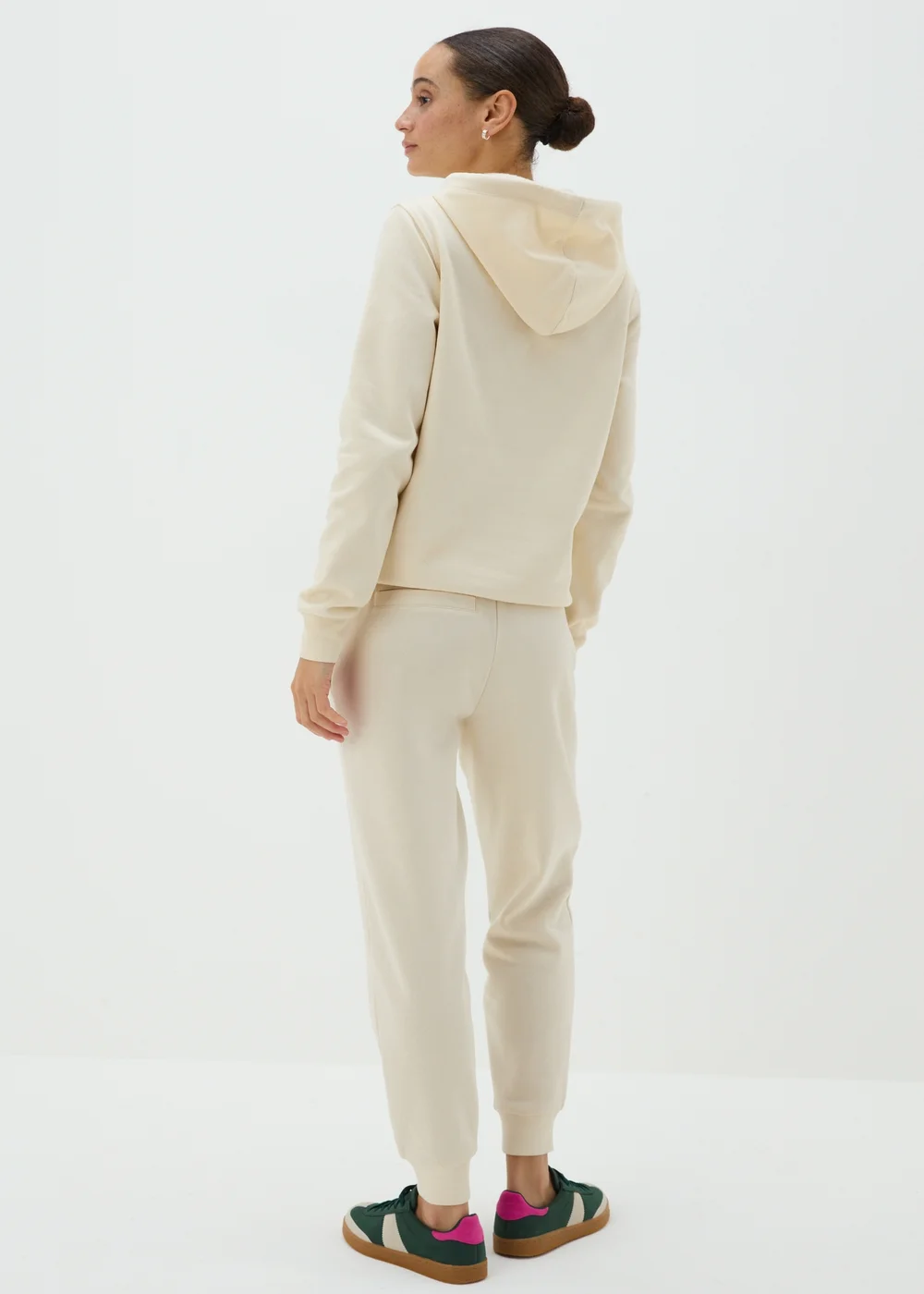 Cream Cuffed Jogging Bottoms - S Image 3
