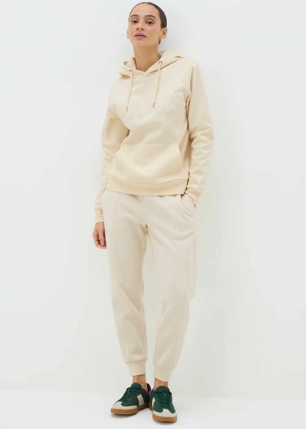 Cream Cuffed Jogging Bottoms - S Image 1
