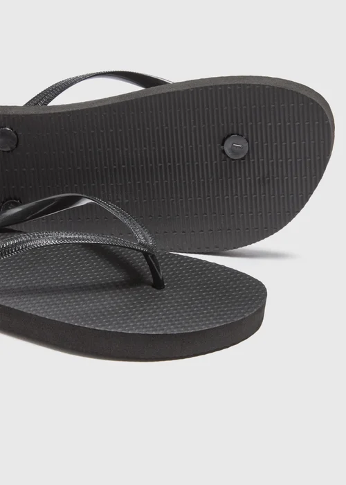 Black Flip Flops - Small Image 2