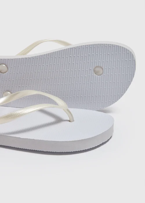 White Flip Flops - Small Image 2