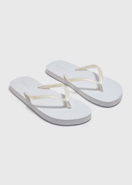 White Flip Flops - Small Image 1